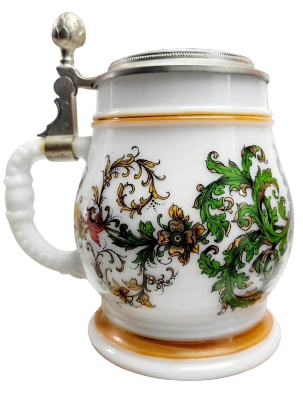 Vintage Original Lidded Milk Glass BMF Bierseidel Beer Stein Made  West Germany